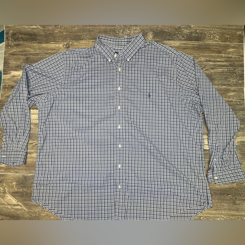 Ralph Lauren Shirt Button Down Oxford -  Plaid - Performance Shirt - 3XB - GUC